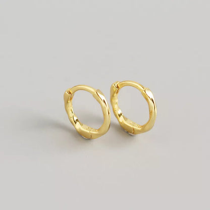 Sterling Silver Solid 10mm Twist Hoop Huggie Earrings