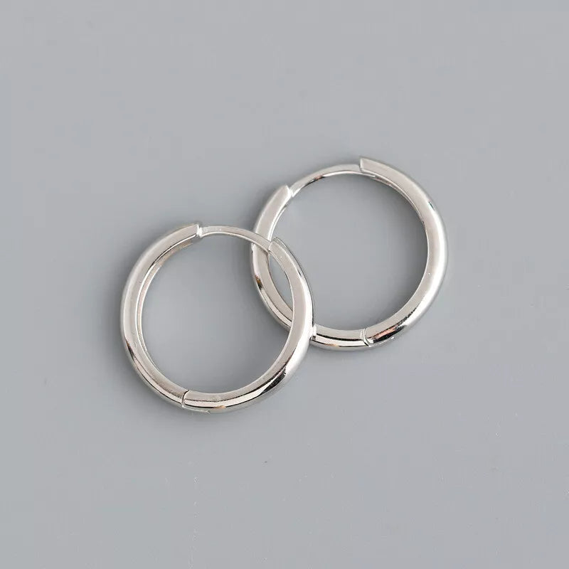 Silver 10mm-18mm Hoop Ring Huggie Earrings Sleeper Ear Piercing